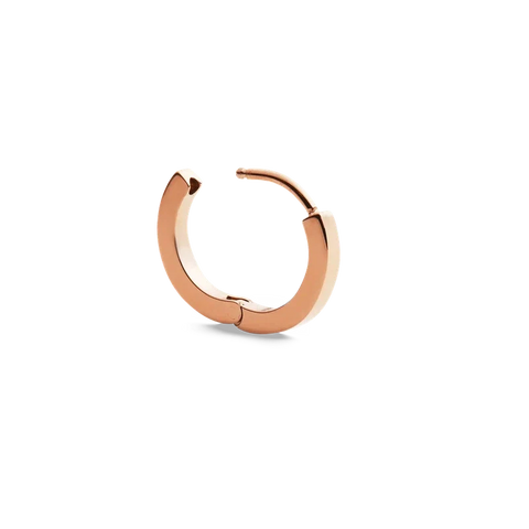 Elegant 13mm Daniel Wellington hoop earring in polished rose gold-plated stainless steel with a sleek, minimalist design.