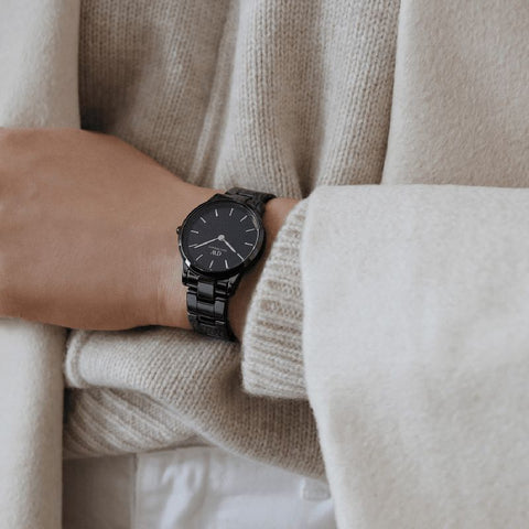 The Watch Boutique Daniel Wellington Iconic Link Black Ceramic Watch 28mm