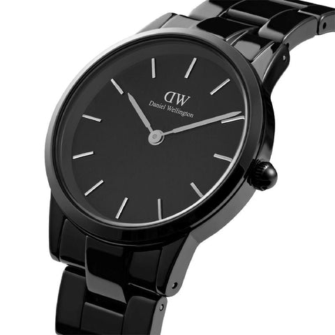 The Watch Boutique Daniel Wellington Iconic Link Black Ceramic Watch 28mm