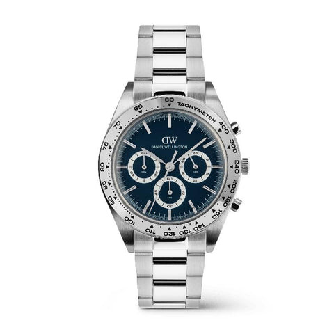 The Watch Boutique Daniel Wellington Iconic Tachymeter 3-Link Arctic Silver Men's Watch