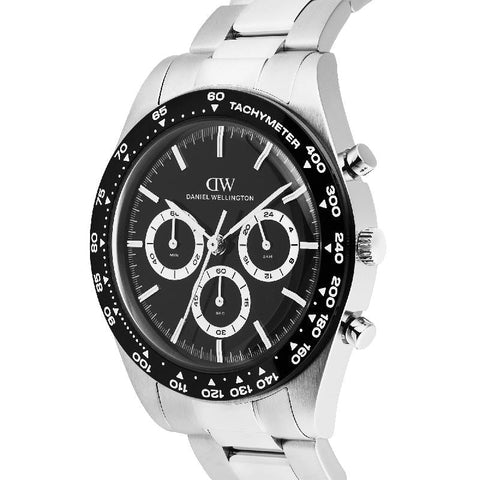 The Watch Boutique Daniel Wellington Iconic Tachymeter 3-Link Black Silver Men's Watch