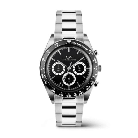 The Watch Boutique Daniel Wellington Iconic Tachymeter 3-Link Black Silver Men's Watch