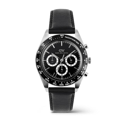 The Watch Boutique Daniel Wellington Iconic Tachymeter Sheffield Black Silver Men's Watch