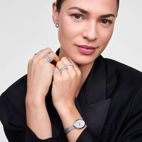 The Watch Boutique Daniel Wellington Juliette Braided Mesh White Sunray Silver Watch