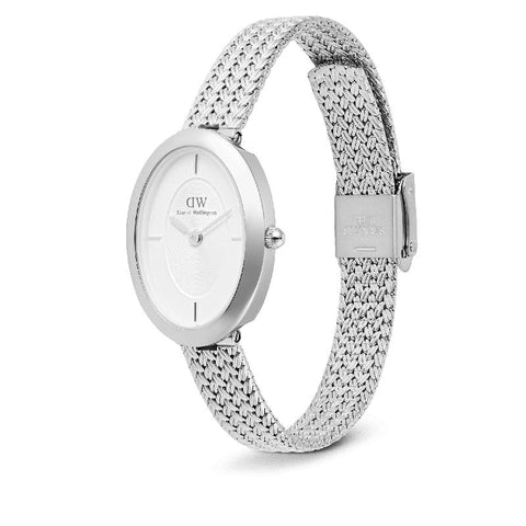 The Watch Boutique Daniel Wellington Juliette Braided Mesh White Sunray Silver Watch