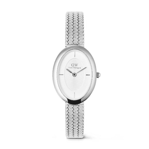 The Watch Boutique Daniel Wellington Juliette Braided Mesh White Sunray Silver Watch