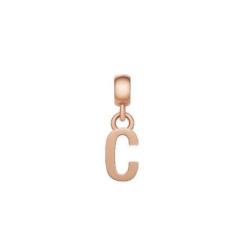 Elegant rose gold-plated stainless steel letter C charm by Daniel Wellington for a personalized, stylish look.