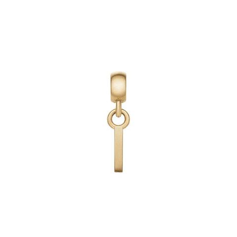 Elegant gold-plated stainless steel letter I charm by Daniel Wellington featuring a polished finish and delicate design.