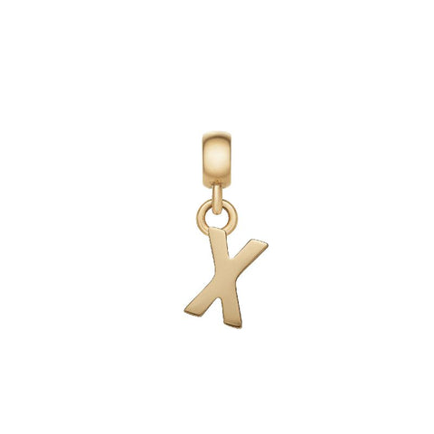 Elegant gold-plated stainless steel Letter X charm by Daniel Wellington, featuring a polished finish for a refined look.