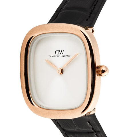 The Watch Boutique Daniel Wellington Margot Black Croc Rose Gold Women's Watch