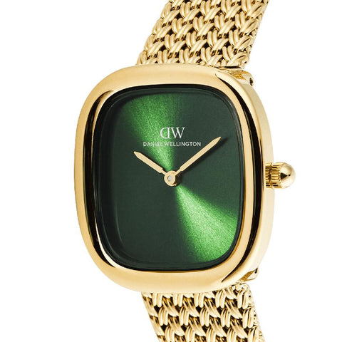 The Watch Boutique Daniel Wellington Margot Braided Mesh Emerald Gold Women's Watch