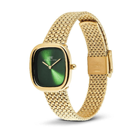 The Watch Boutique Daniel Wellington Margot Braided Mesh Emerald Gold Women's Watch