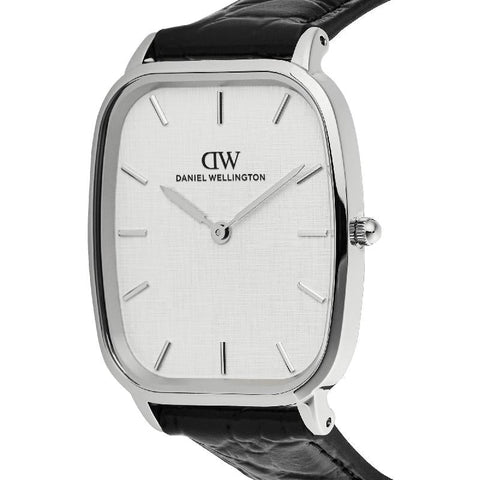 The Watch Boutique Daniel Wellington Marlon Black Croc Belly Linen Silver Men's Watch