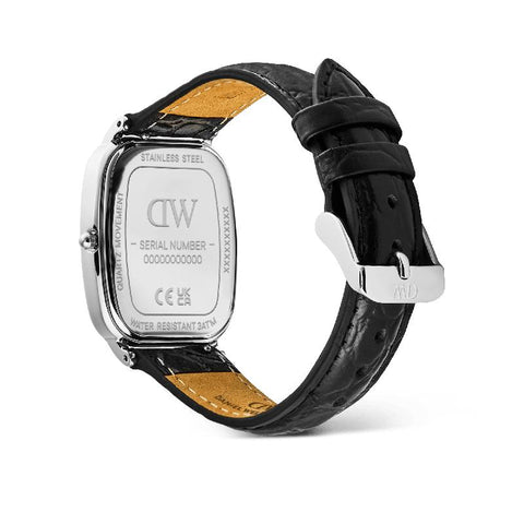 The Watch Boutique Daniel Wellington Marlon Black Croc Belly Linen Silver Men's Watch