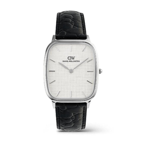 The Watch Boutique Daniel Wellington Marlon Black Croc Belly Linen Silver Men's Watch
