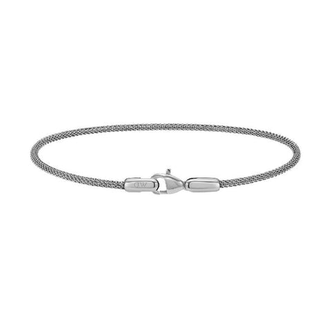 Elegant silver mesh bracelet in stainless steel with a secure lobster clasp, perfect for pairing with your watch.