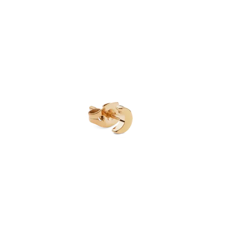 Elegant 5mm gold moon stud earring crafted from PVD plated stainless steel for a minimalist, sophisticated look.