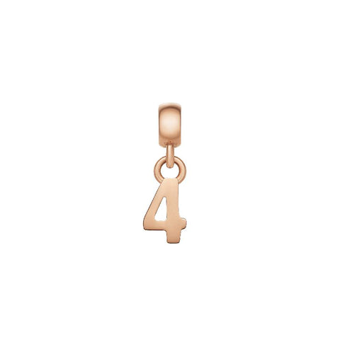 Elegant Daniel Wellington number 4 charm crafted in rose gold plated stainless steel for a sophisticated, polished look.