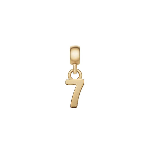 Daniel Wellington Number 7 charm in gold-plated stainless steel with a sleek, minimalist design.