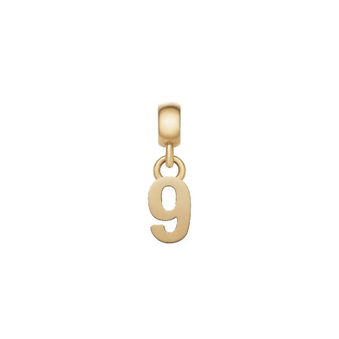 Elegant gold-plated stainless steel number 9 charm by Daniel Wellington for a personalized, stylish look.