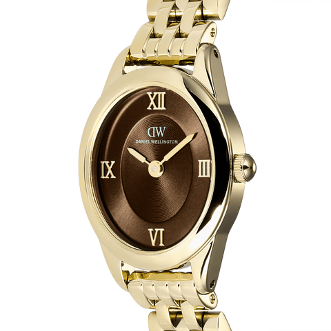 The Watch Boutique Daniel Wellington Ophelia Mini Beans Link Amber Gold 20mm Women's Watch