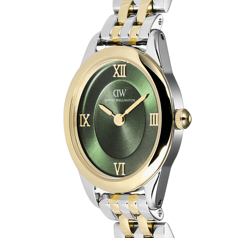 The Watch Boutique Daniel Wellington Ophelia Mini Beans Link Emerald Two Tone Women's Watch