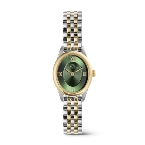 The Watch Boutique Daniel Wellington Ophelia Mini Beans Link Emerald Two Tone Women's Watch