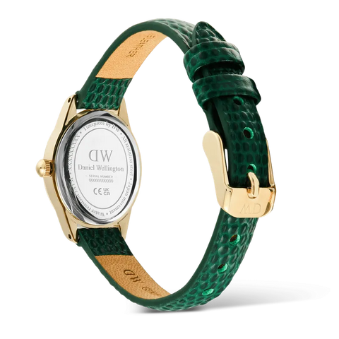 Daniel Wellington Ophelia Mini Green Lizard White Guilloché Gold Watch
