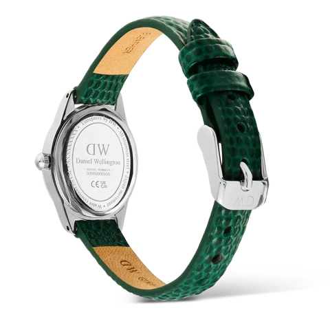 The Watch Boutique Daniel Wellington Ophelia Mini Green Lizard White Guilloché Silver Watch