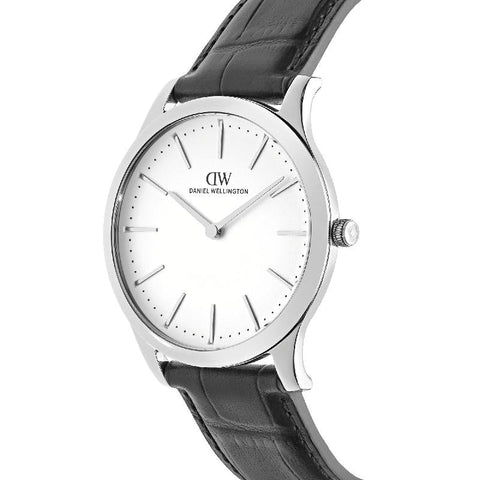 The Watch Boutique Daniel Wellington Pathfinder Black-Croc Frost-White Silver Men's Watch