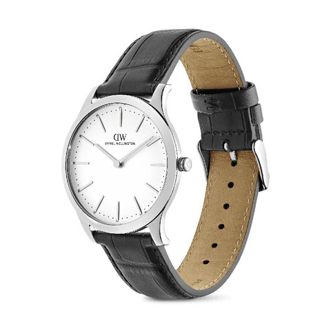 The Watch Boutique Daniel Wellington Pathfinder Black-Croc Frost-White Silver Men's Watch
