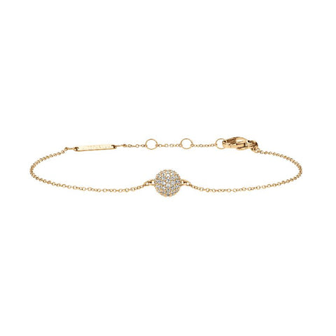 Daniel Wellington gold-plated chain bracelet featuring a sparkling, crystal-encrusted pavé pendant.