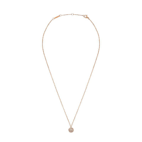 Daniel Wellington rose gold Pavé pendant necklace featuring a sparkling crystal-set charm on an adjustable chain.