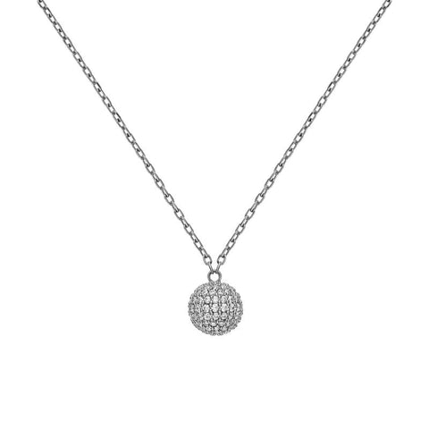 The Watch Boutique Daniel Wellington Pavé Crystal Pendant Necklace Silver