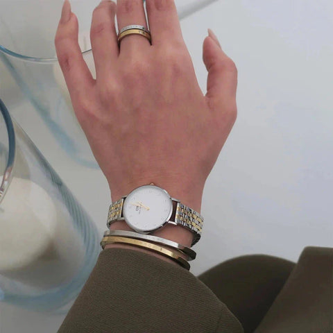 The Watch Boutique Daniel Wellington Petite Lumine 5-link two-tone Watch 28mm