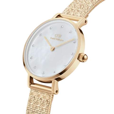 The Watch Boutique Daniel Wellington Petite Lumine Pressed Piano Gold Watch 28mm