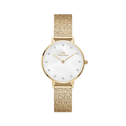 The Watch Boutique Daniel Wellington Petite Lumine Pressed Piano Gold Watch 28mm