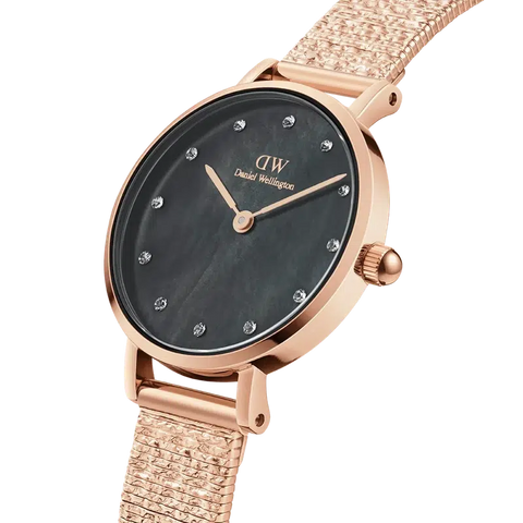 The Watch Boutique Daniel Wellington Petite Lumine Pressed Piano Rose Gold Watch 28mm