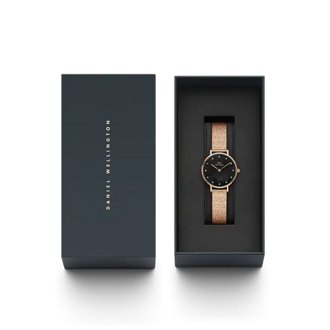 The Watch Boutique Daniel Wellington Petite Lumine Pressed Piano Rose Gold Watch 28mm