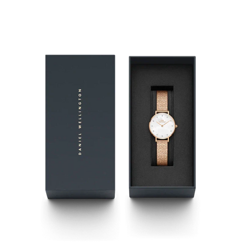 The Watch Boutique Daniel Wellington Petite Lumine Pressed Piano Rose Gold Watch 28mm
