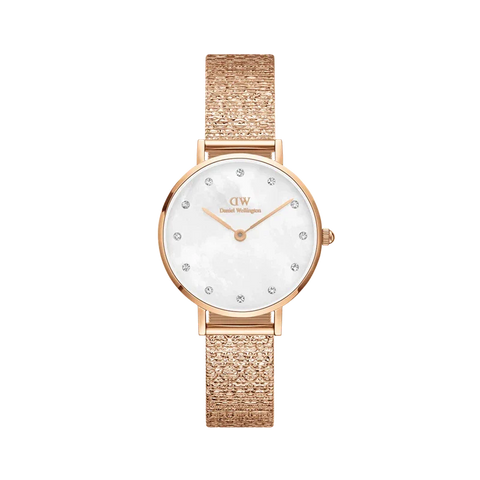 The Watch Boutique Daniel Wellington Petite Lumine Pressed Piano Rose Gold Watch 28mm