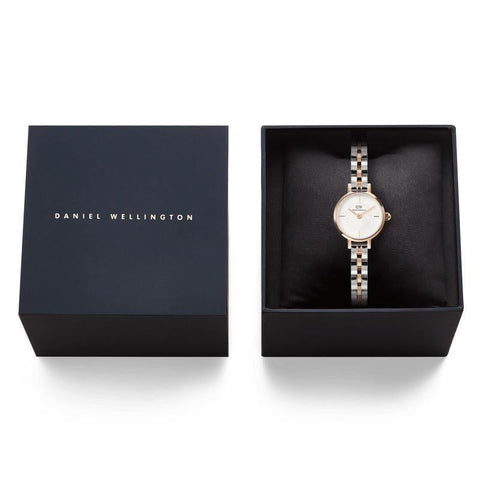 The Watch Boutique Daniel Wellington Petite Mini Arch 3-Link Two Tone Rose Gold Watch