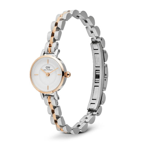 The Watch Boutique Daniel Wellington Petite Mini Arch 3-Link Two Tone Rose Gold Women's Watch