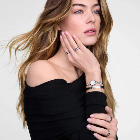 The Watch Boutique Daniel Wellington Petite Mini Arch 3-Link White Silver Watch