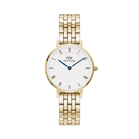 The Watch Boutique Daniel Wellington Petite Roman Numerals 5-Link Gold 28mm Watch