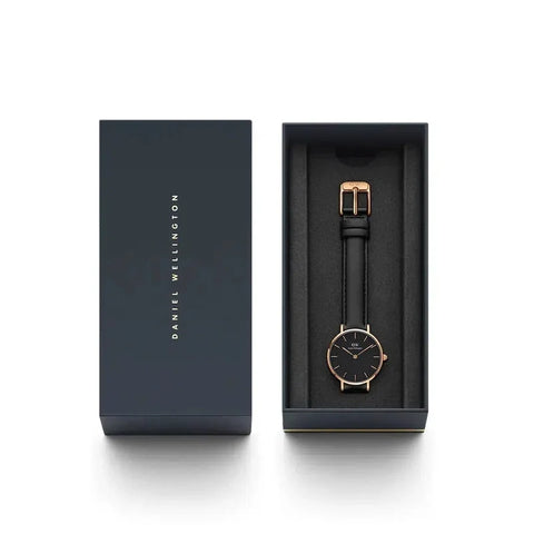 The Watch Boutique Daniel Wellington Petite Sheffield Rose Gold Black 28mm Watch