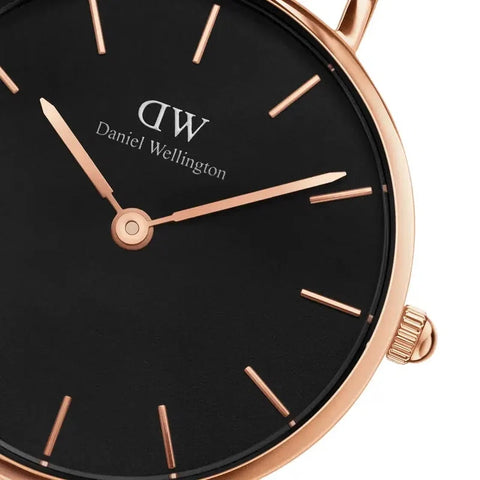 The Watch Boutique Daniel Wellington Petite Sheffield Rose Gold Black 28mm Watch