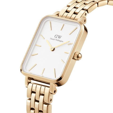 The Watch Boutique Daniel Wellington Quadro Lumine 5-Link Melrose Ever Gold 20x26mm Watch