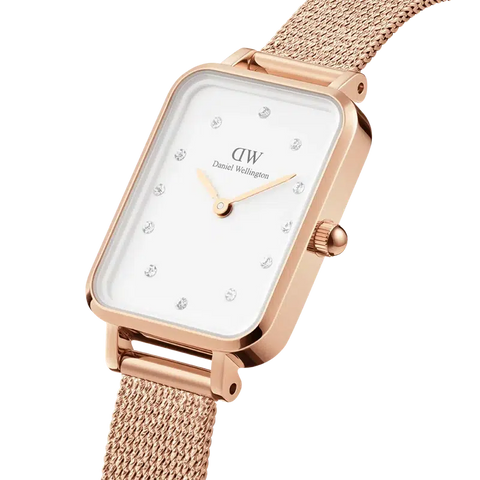 The Watch Boutique Daniel Wellington Quadro Lumine Pressed Melrose Rose Gold Watch 20x26mm