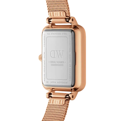 The Watch Boutique Daniel Wellington Quadro Lumine Pressed Melrose Rose Gold Watch 20x26mm